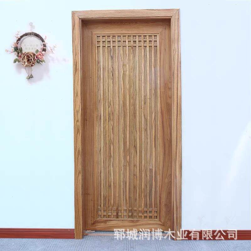 老榆木门板客厅入户门卧室单开门隔音室内整套房间门民宿酒店