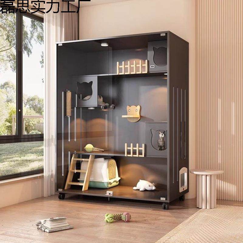 猫别墅实木猫舍超大自由空间猫笼家用室内猫咪笼子带厕所一体猫窝