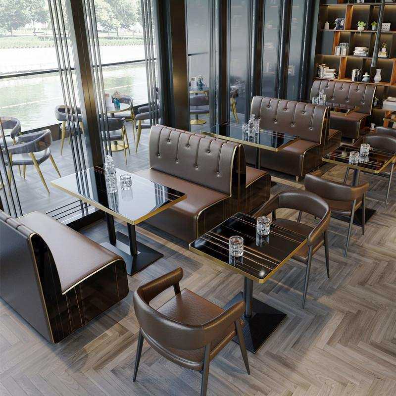 卡座沙发清吧茶餐厅烧烤店餐厅长桌咖啡厅甜品汉堡奶茶店桌椅组合