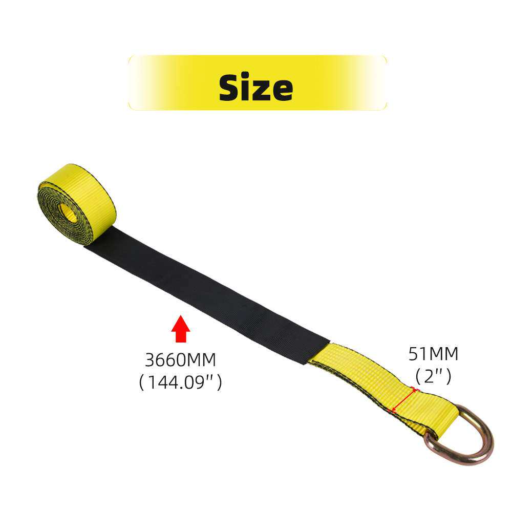 汽车用品轮胎捆绑带 2英寸拉紧器绑货固定拖车带12FT3.66米4个装
