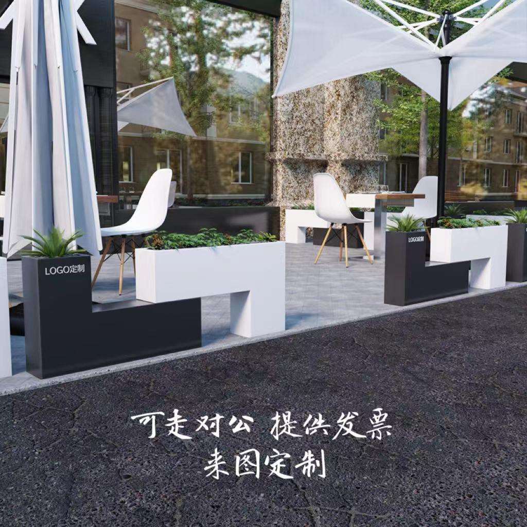 市政花箱组合户外花架商业售楼部花箱烤漆铁艺不锈钢花槽