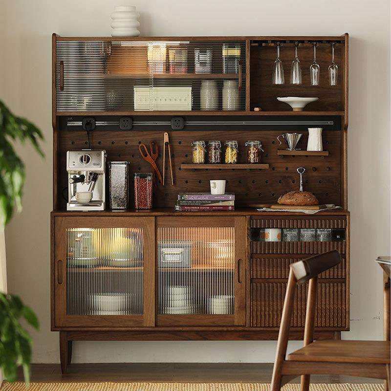 全实木餐边柜现代简约式轻奢型北欧一体靠墙储物柜黑胡桃木茶水柜,电子元器件市场,其它元器件,淘宝优惠券,粉丝福利购,淘宝优惠卷