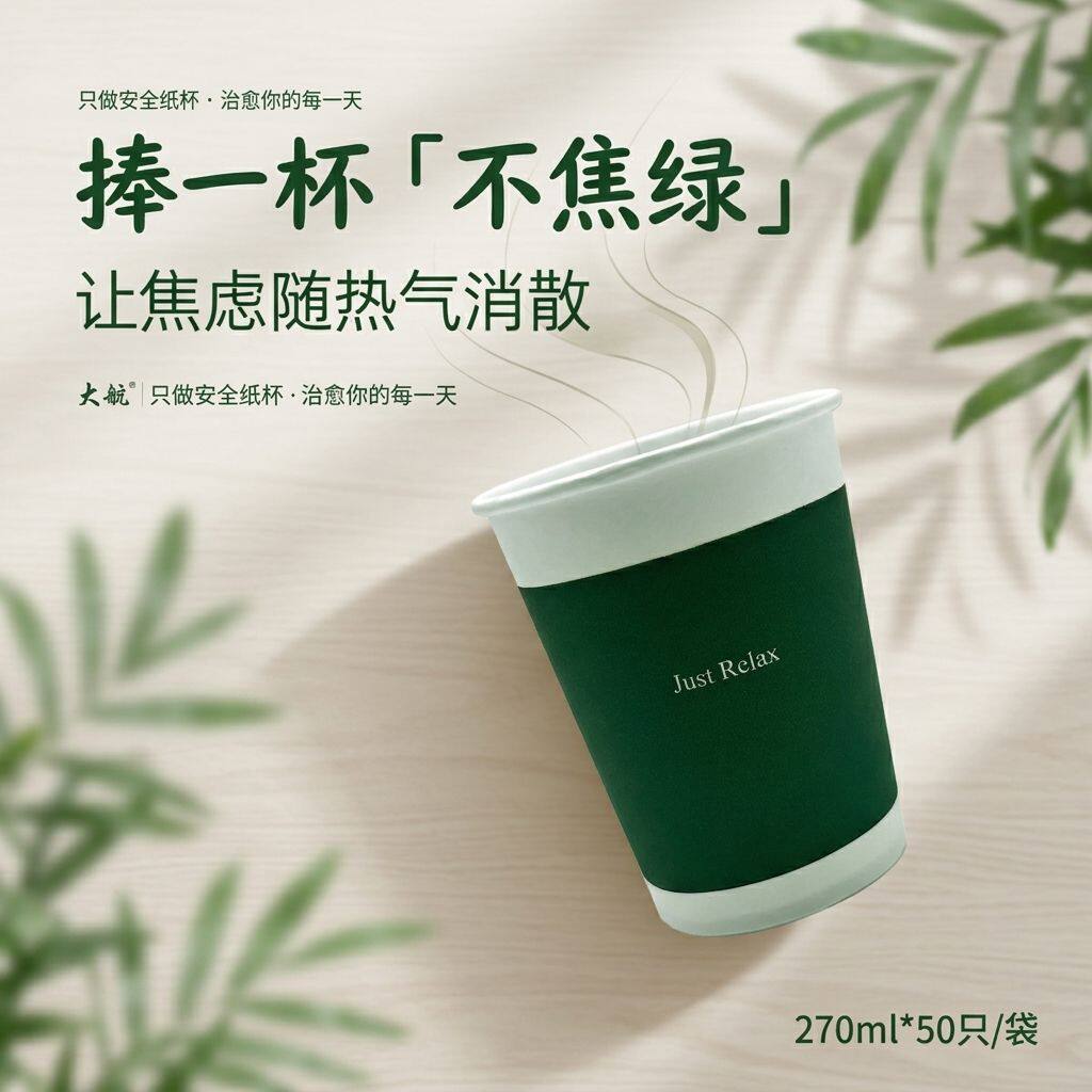 大航270ml企业公司上班接待一次性水杯安全纸杯源厂直发纸杯加厚 - 实物图