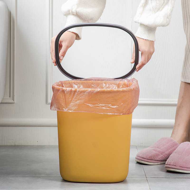 家用大号轻奢垃圾桶客厅创意压圈透明垃圾筒办公室大容量简约纸篓