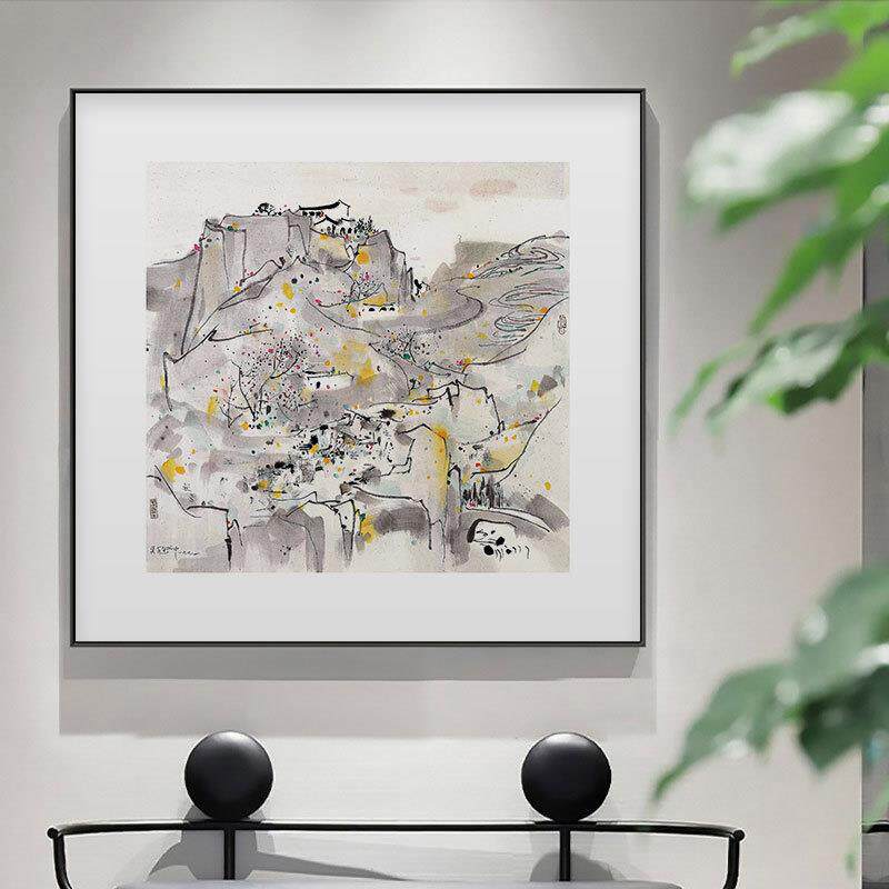 吴冠中新中式装饰画国画名人字画花鸟画客厅玄关茶楼挂画版画