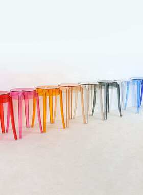 Ghost Stool魔鬼幽灵透明吧凳创意简约高脚圆吧台凳子酒吧亚克力