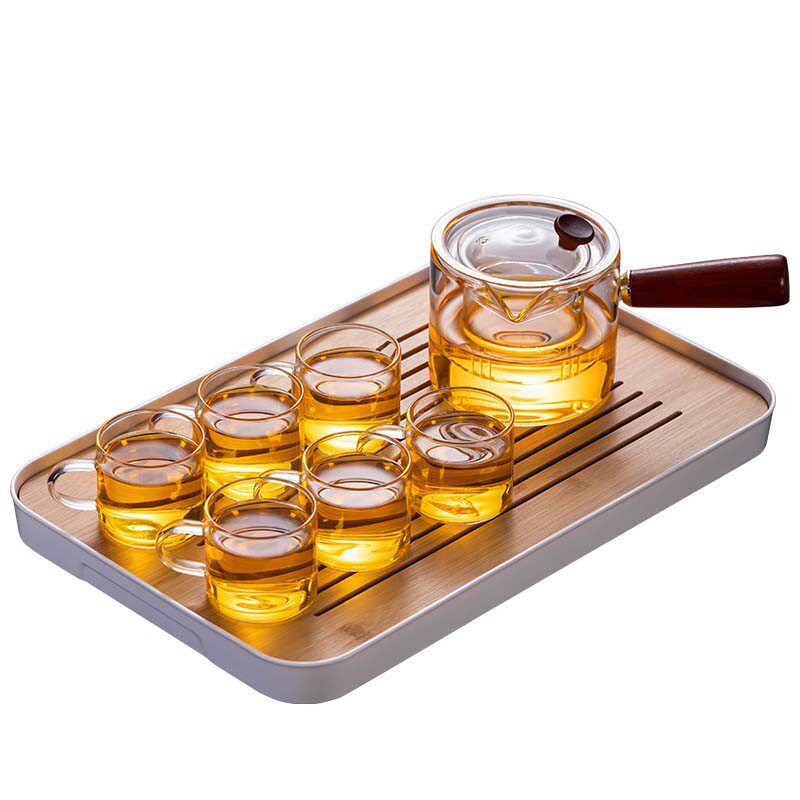 耐热玻璃锤纹侧把玻璃茶具套装小套泡茶器办公室功夫茶杯茶壶泡茶