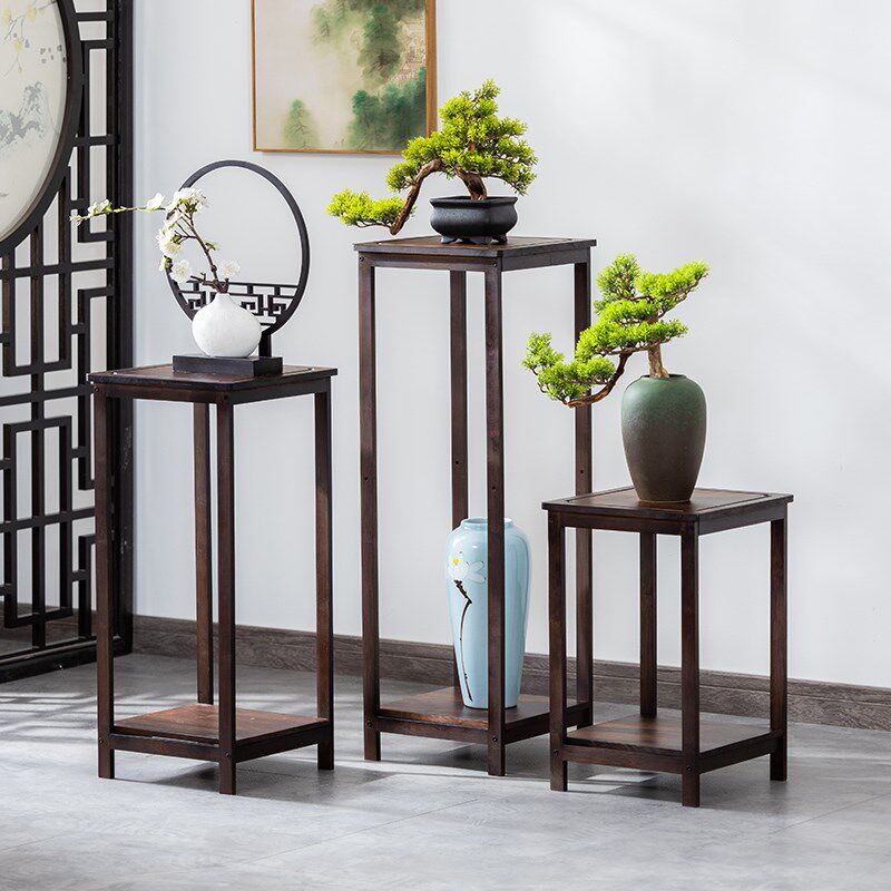 花架落地式室内客厅电视柜旁装饰摆件中式阳台绿萝花台多肉花盆架