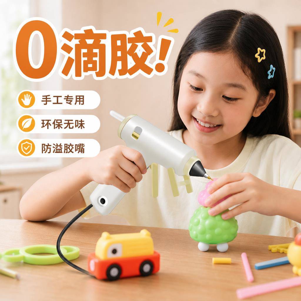 热熔胶枪家用儿童手工制作专用成人热溶胶棒胶条7mm高粘小号0滴胶