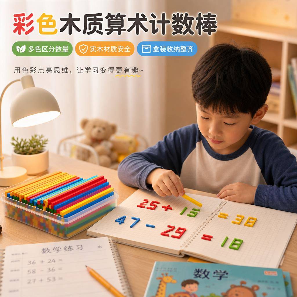 一二年级下册数学教具小学生专用立体几何数数棒几何图形教具套装