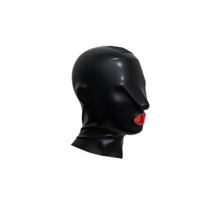 成人2D乳胶头套BDSM带拉链乳胶可装 配头套latex