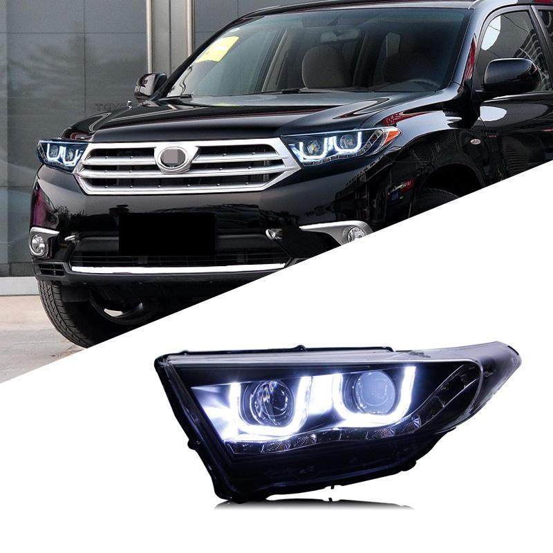 适用于丰田12-14款新汉兰达大灯总成改装LED日行灯双透镜氙气大灯