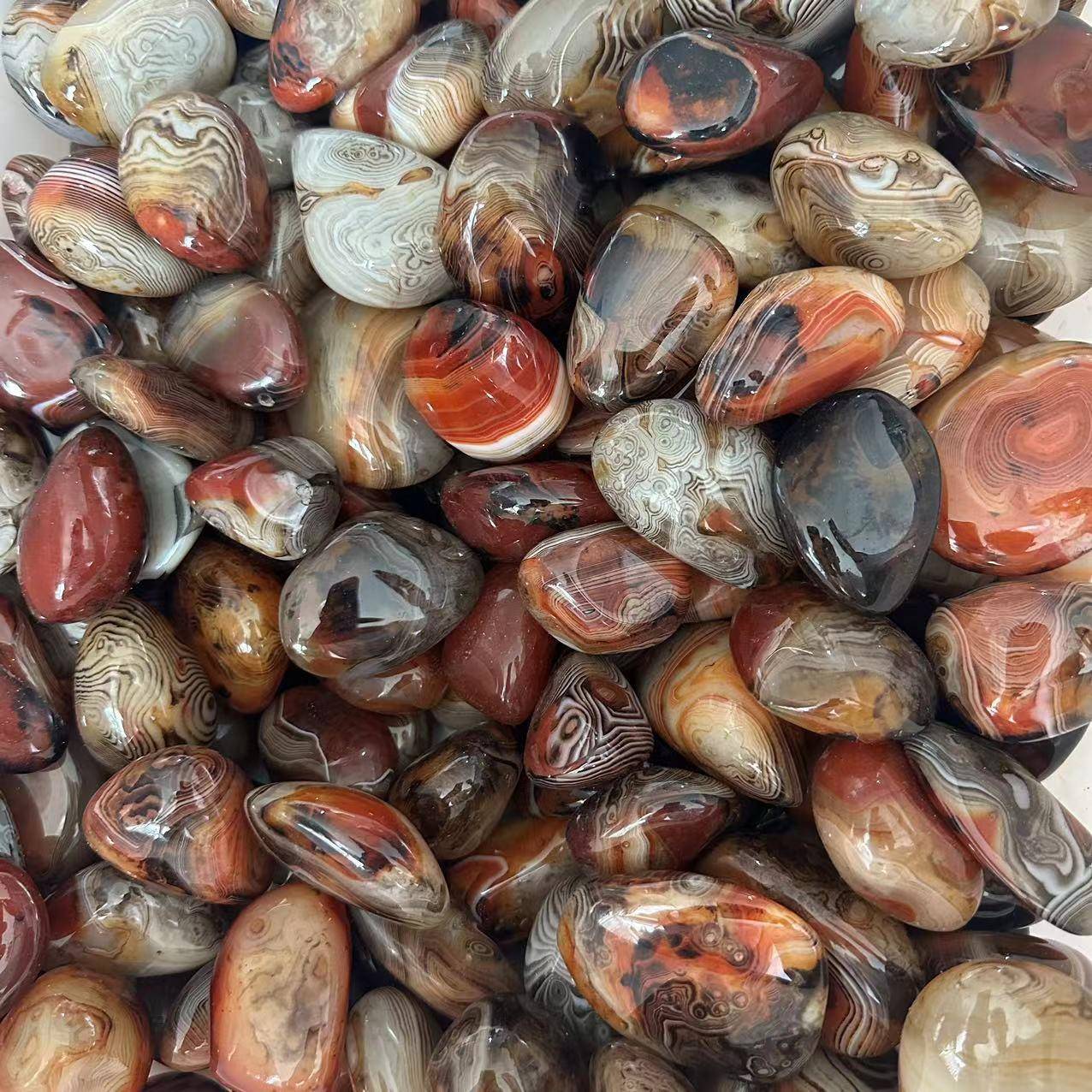 黑红缠丝玛瑙玉髓把玩红玛瑙随行缠丝玛瑙滚石天然打磨膀胱