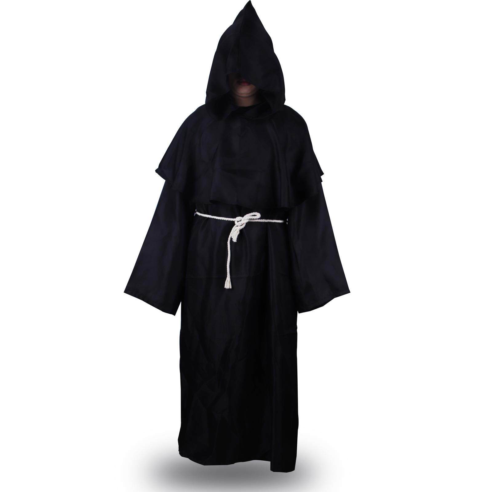 万圣节邪恶黑色传教士法袍化装舞会装扮影视拍摄服饰道具批