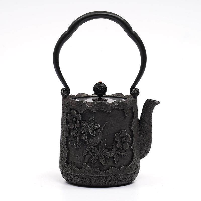 日式铸铁壶烧水泡茶壶电陶炉套装户外围炉煮茶器明火茶炉老铁壶
