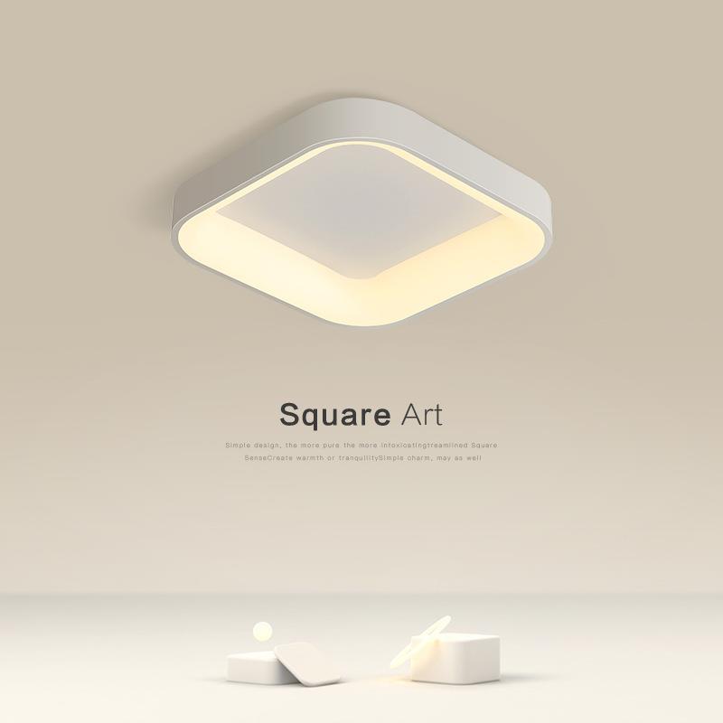 卧室灯简约创意吸顶灯客厅睡房家用温馨北欧网红个性led灯具方形