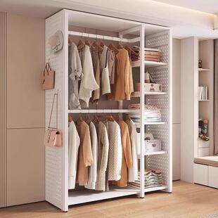 衣帽架洞洞板落地卧室家用组合挂衣神器衣帽间收纳置物架简易衣柜