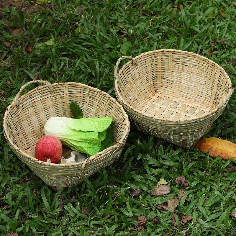 竹编双提手箩筐鸡蛋篮蔬菜箩大容量水果篮沥水篮竹篓竹子制品竹筐,电子元器件市场,其它元器件,淘宝优惠券,粉丝福利购,淘宝优惠卷