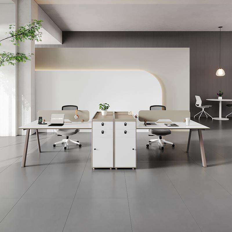 办公桌简约现代办公桌椅组合双两4四6人位员工工位办公家具职员桌