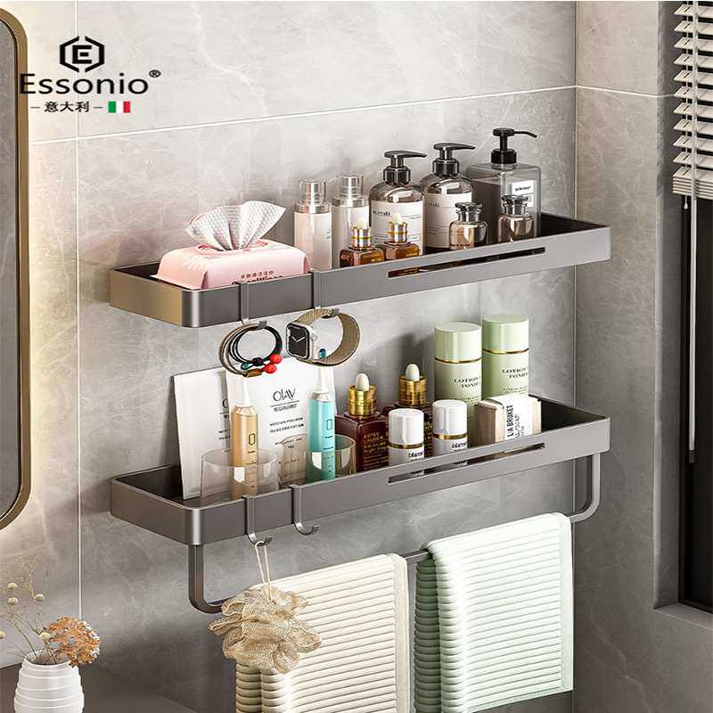 意大利壁挂式洗漱台免护肤品收纳架打孔厕所卫生间置物架