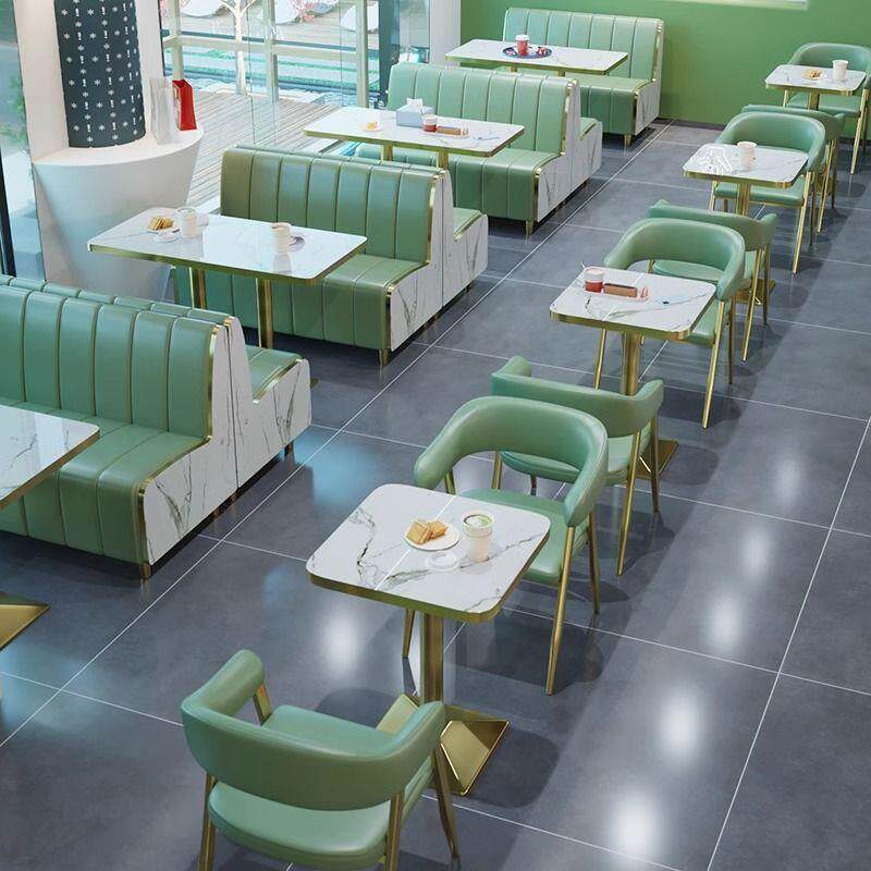 奶茶店桌椅组合网红汉堡甜品小吃快餐咖啡厅商用餐饮家具卡座沙发