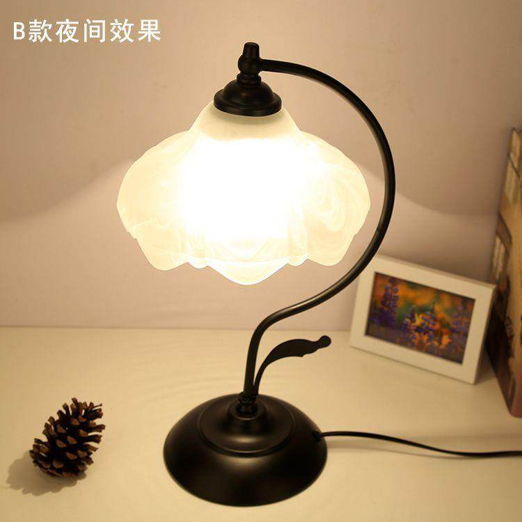 美式复古怀旧台灯欧式民中式家用卧室床头灯简约现代遥控调光灯厂