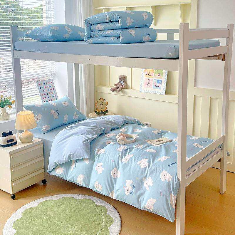 宿舍床上三件套学生季纯棉新款床品上下铺单人被褥被子全套一整套