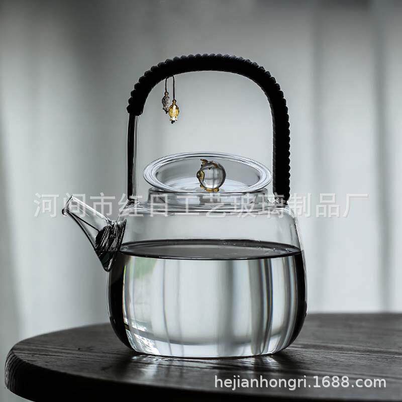 日式透明玻璃煮水煮茶壶加厚耐热耐高温烧水壶日式提梁壶大容量