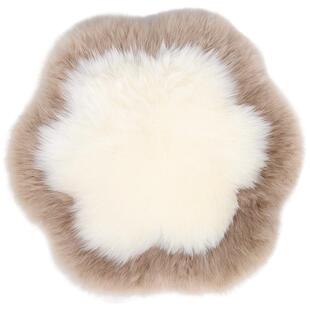 羊毛皮椅垫沙发坐垫冬季保暖加厚椅子垫可爱毛绒椅垫圆形坐垫