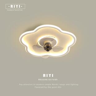 现代简约餐厅静音超薄吸顶灯卧室风扇灯儿童房间智能风扇吸顶灯