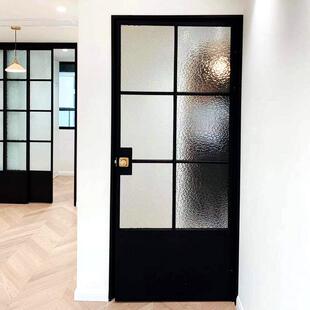 法式复古门卫生间法式极窄老钢窗防盗格子门轻奢复古进户门透光