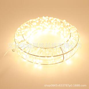 新款LED暖花环圆环小彩灯室内外氛围装饰灯串节日圣诞铁艺灯