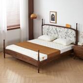 法式 复古花园床1.8米软包实木黑胡桃木床布艺1.5简约樱桃双人婚床