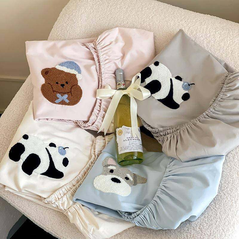 单品床笠裸睡全棉长绒棉三件套100S贡缎舒适可爱单件纯棉床套春夏