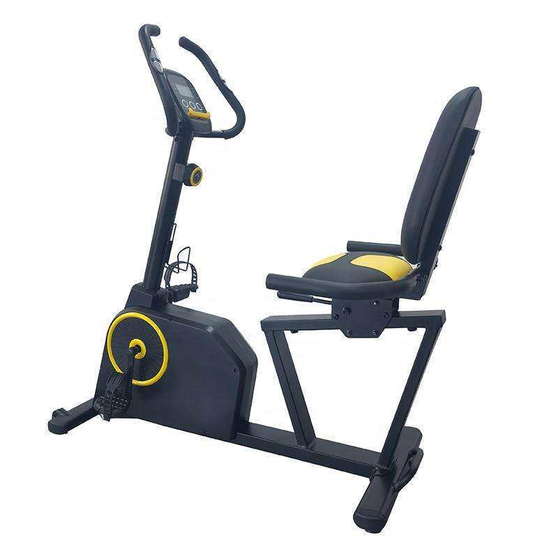 室内卧式健身车磁性自行车固定自行车带监视器可调坐垫座椅卧式健