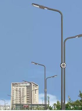 LED市电路灯杆6米7米8米单双臂道路灯杆新农村户外防水led路灯头