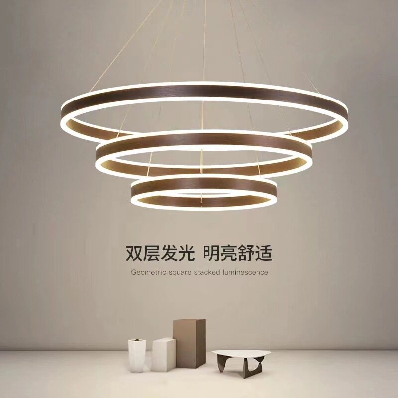 客厅吊灯现代简约led圆形吊灯创意个性大气led吧台北欧餐厅吊灯