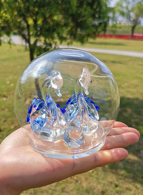 小摆件装饰品家居室内现代简约水晶天鹅汽车客厅爱情新品大气玻璃