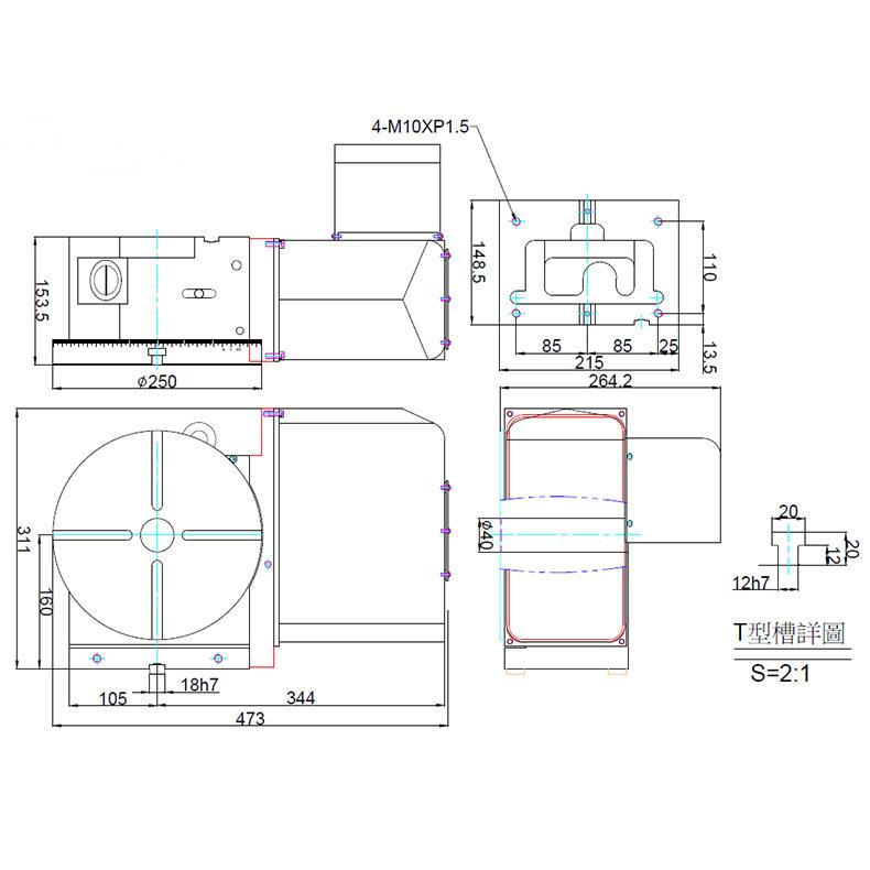 台研TKA-50TKA-250nc2高c精分度盘第四轴数控卧式电动分度盘