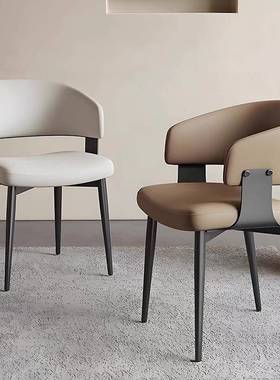 长跃al168邦餐椅用轻奢谈休闲洽椅靠背椅子扶手意餐椅家式极简现