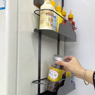 冰箱上置物架上方空间利用侧面磁吸挂架厨房用品家用调料收纳