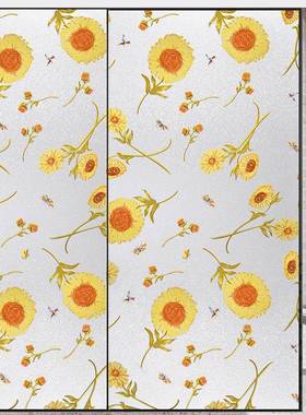 彩带DFW绘自粘玻胶璃贴防晒隔家热用阳台窗户贴玻璃贴膜透光不透