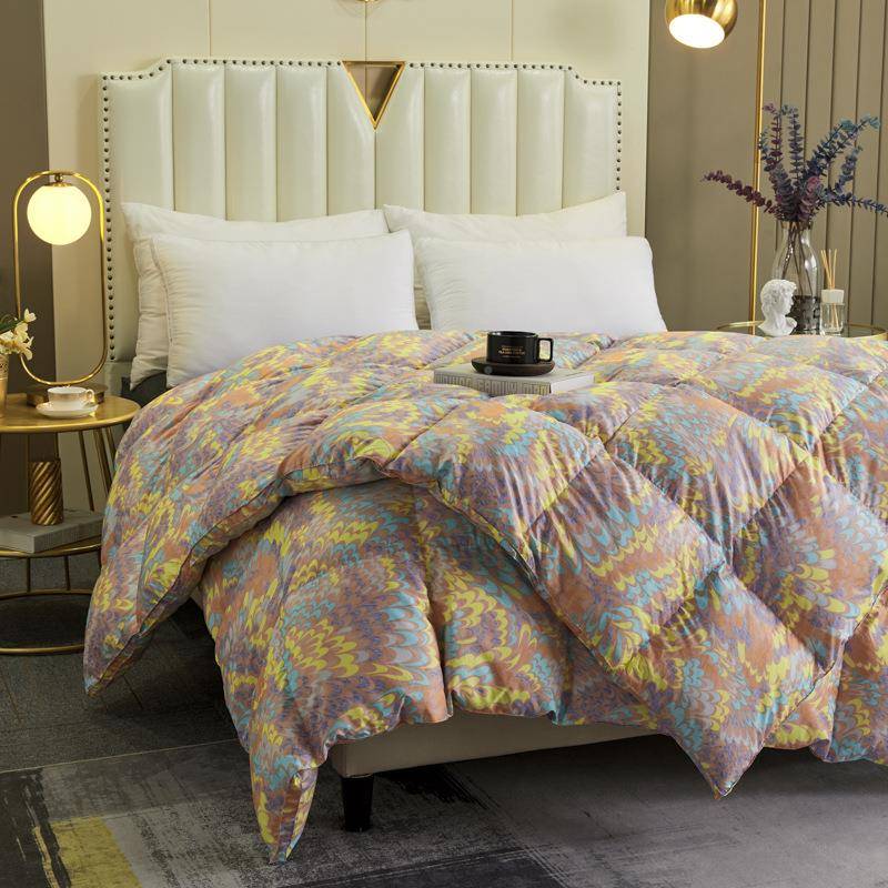 厂家新款柔赛丝性码印专版花立活体SQ-yh002羽绒数被壳半成品柔软