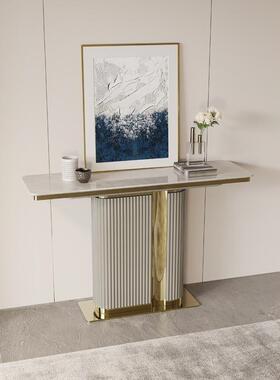 016-玄关Cafi石si意式轻s奢玄关台港式轻奢实木门厅高柜端天然大