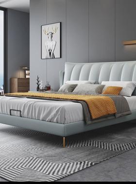 轻奢意式婚极简皮床主卧双人床1.5米1.8米VSC现代简床软约靠储包