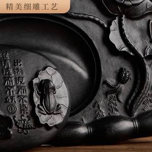 6BVQ水砚台湖带盖书法可磨澄墨泥砚天然原石磨玉墨研台265墨毛笔
