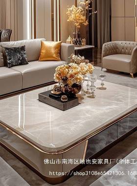 跨境款GYA新品025新轻奢烤现代简SHT约茶几微晶石茶2桌设计师大气漆g