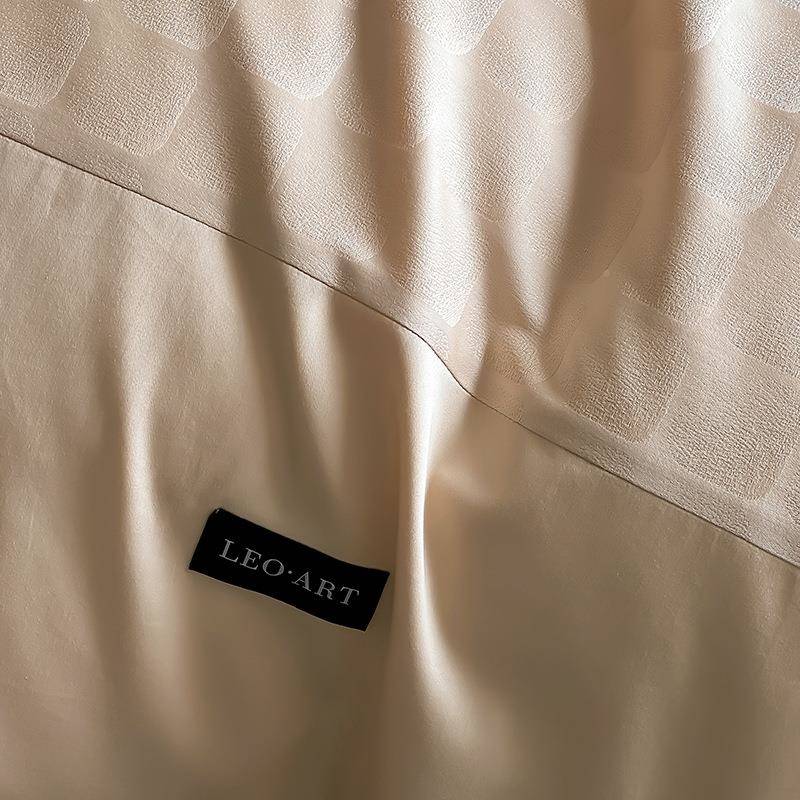 轻奢感质支100长绒棉提花四件套全棉纯棉贡缎床单高被套床上用240