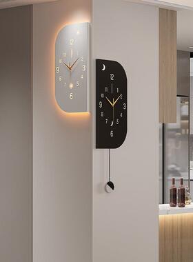 ?代钟表拐挂钟现客厅2025新款网红转时角双面钟挂墙角F$px}&aq感