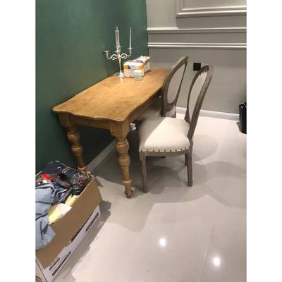 6R实TMZC2515木复古餐桌欧式桌公实木办茶几会议照桌仿古户外拍做